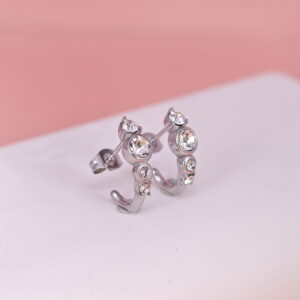 Stainless Steel Earrings with Crystals for Women and Girls C Shape Good Quality No Change Color BS2503270759