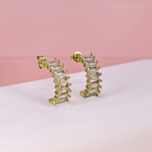 Stainless Steel Earrings with Crystals for Women and Girls C Shape Good Quality No Change Color BS2503270760