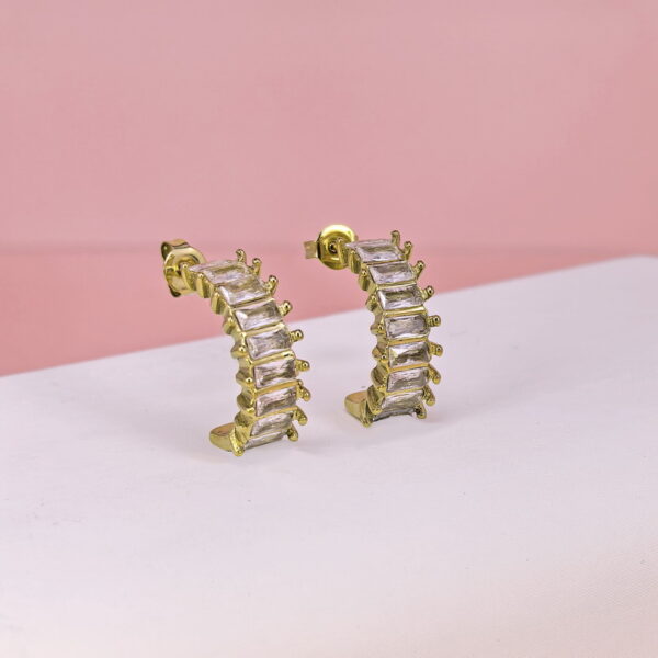 Stainless Steel Earrings with Crystals for Women and Girls C Shape Good Quality No Change Color BS2503270760