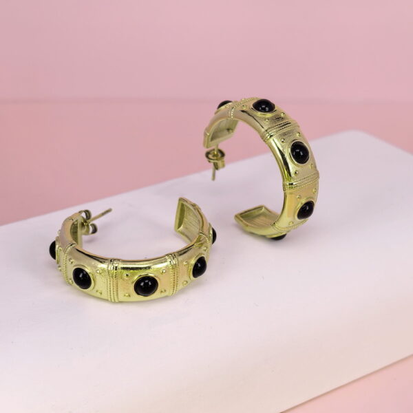 Stainless Steel Earrings with Crystals for Women and Girls C Shape Good Quality No Change Color BS2503270761