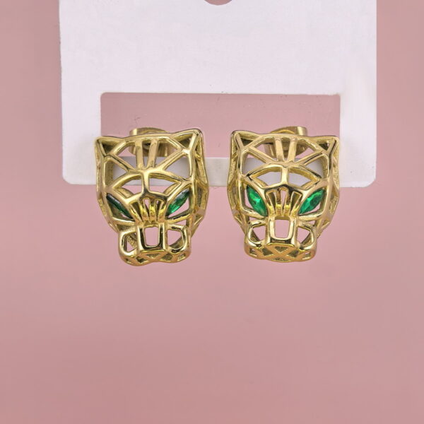 Stainless Steel Earrings with Crystals for Women and Girls Leopard head Good Quality No Change Color BS2503270772
