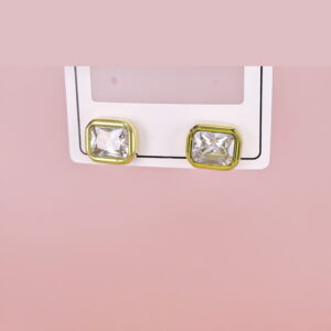 Stainless Steel Earrings with Crystals for Women and Girls Rectangle Good Quality No Change Color BS2503270783