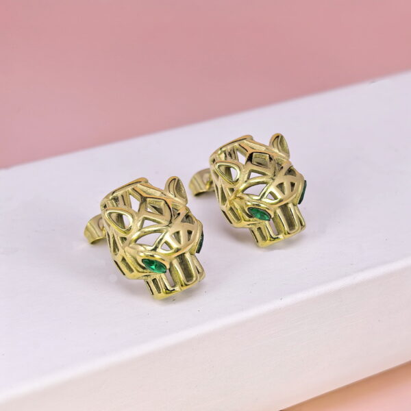 Stainless Steel Earrings with Crystals for Women and Girls Leopard Head Good Quality No Change Color BS2503270788