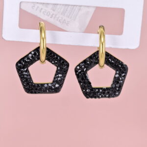 Stainless Steel Earrings with Crystals for Women and Girls Pentagon Good Quality No Change Color BS2503270799
