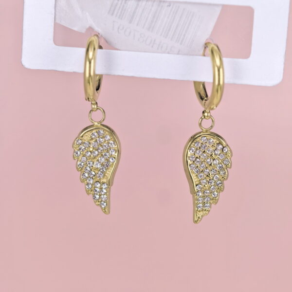 Stainless Steel Earrings with Crystals for Women and Girls Feather Good Quality No Change Color BS2503270801
