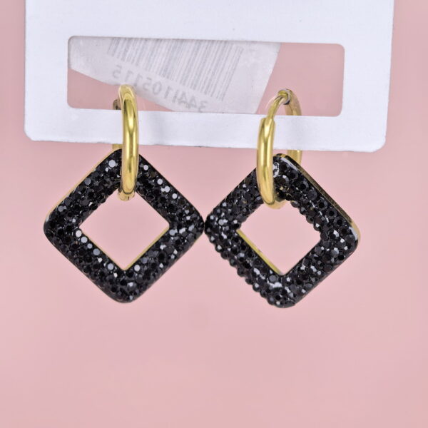 Stainless Steel Earrings with Crystals for Women and Girls Rhombus Good Quality No Change Color BS2503270802