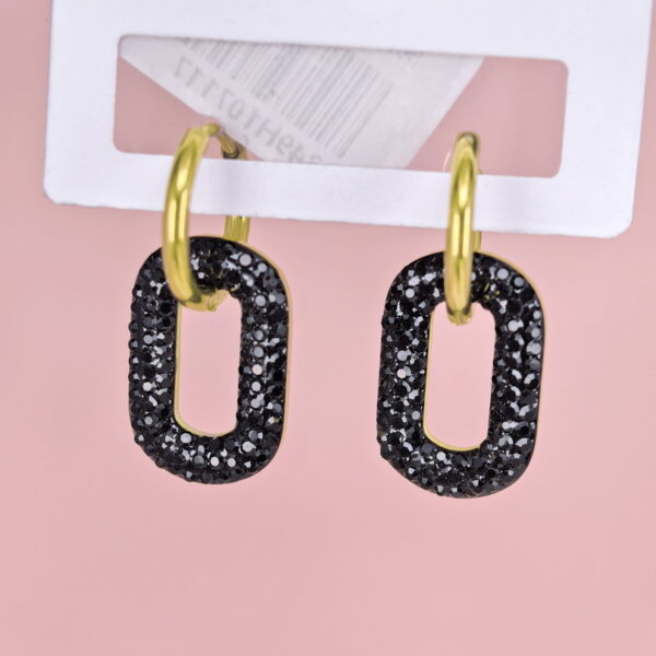 Stainless Steel Earrings with Crystals for Women and Girls Rectangle Good Quality No Change Color BS2503270804