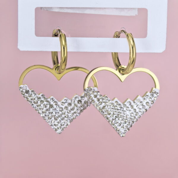 Stainless Steel Earrings with Crystals for Women and Girls Love Heart Good Quality No Change Color BS2503270806