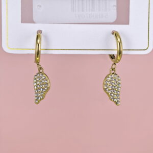 Stainless Steel Earrings with Crystals for Women and Girls Feather Good Quality No Change Color BS2503270808