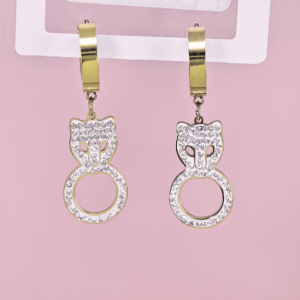 Stainless Steel Earrings with Crystals for Women and Girls Bear Good Quality No Change Color BS2503270809