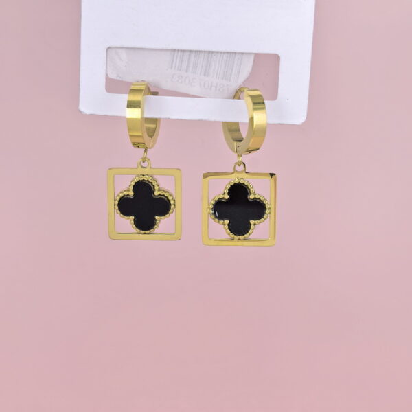 Stainless Steel Earrings with Crystals for Women and Girls Four-Leaf Clover Good Quality No Change Color BS2503270813