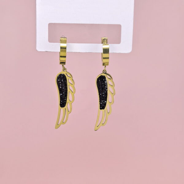Stainless Steel Earrings with Crystals for Women and Girls Feather Good Quality No Change Color BS2503270814