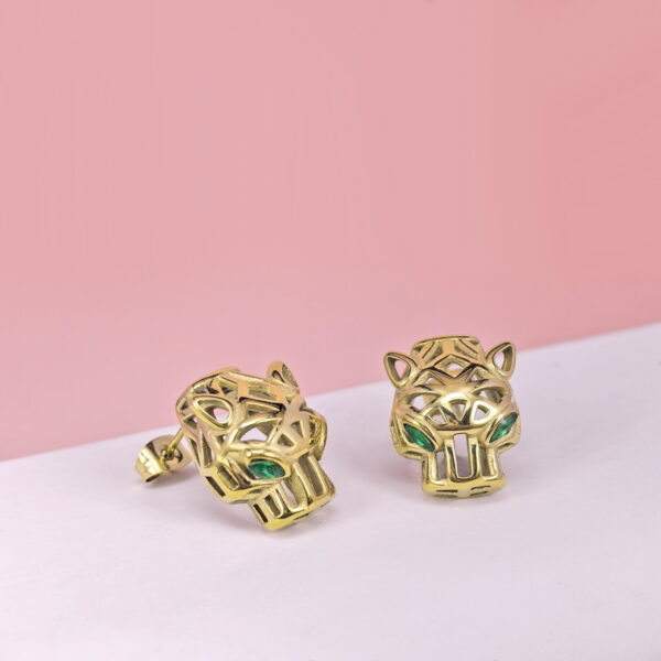 Stainless Steel Earrings with Crystals for Women and Girls Leopard Head Good Quality No Change Color BS2503270819
