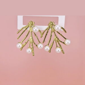 Stainless Steel Earrings with Pearls for Women and Girls Leaves Leaf Good Quality No Change Color BS2503270872