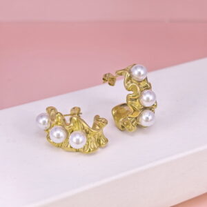 Stainless Steel Earrings with Pearls for Women and Girls C Shape Good Quality No Change Color BS2503270874