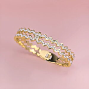 Stainless Steel Bangles Bracelets Waved Good Quality No Change Color For Women Girls CS250327013