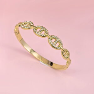 Stainless Steel Bangles Bracelets Crystals Good Quality No Change Color For Women Girls CS250327065