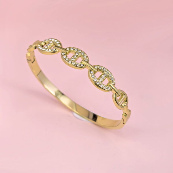 Stainless Steel Bangles Bracelets Crystals Good Quality No Change Color For Women Girls CS250327065